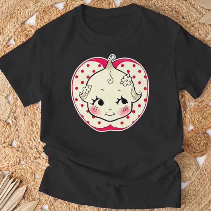 キューピー 赤ちゃん りんご 水玉 長袖tシャツ Tシャツ 高齢者への贈り物