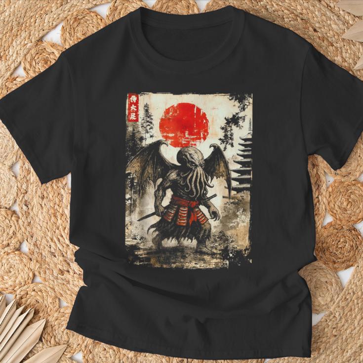 クトゥルフ・サムライ、ヴィンテージ・日本のラブクラフト・ホラー Tシャツ 高齢者への贈り物