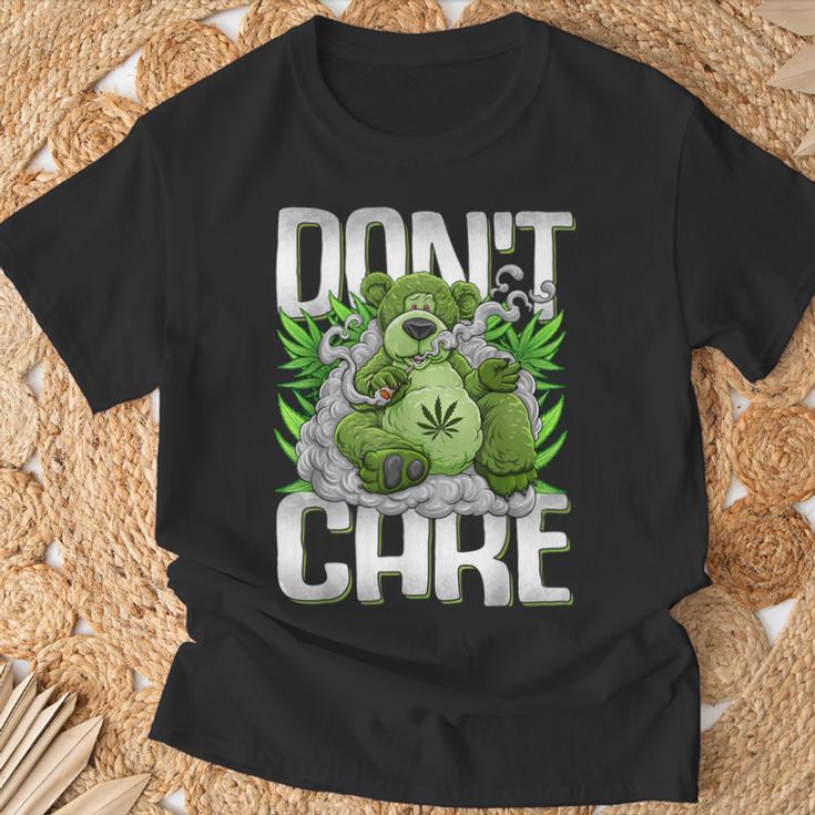 クマのスモーキングウィードマリファナtシャツ 面白いウィードベアtシャツ Tシャツ 高齢者への贈り物