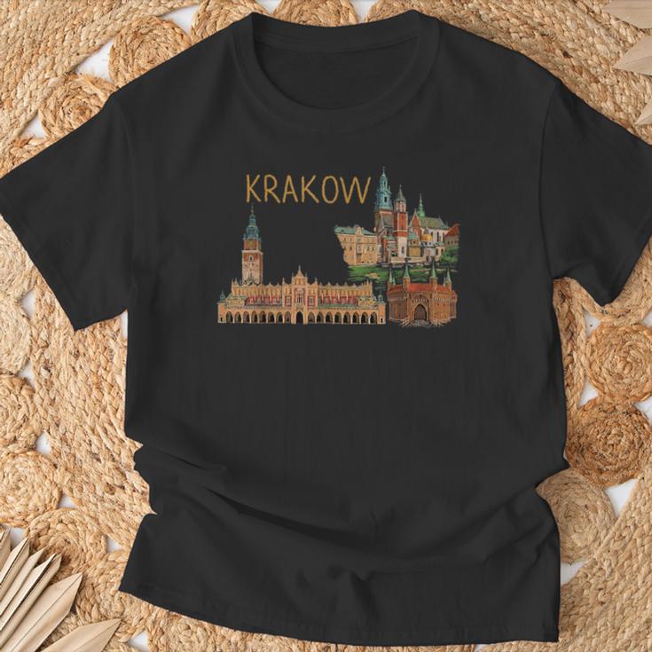 クラクフ ポーランド 旅行 お土産 都市 ランドマーク ギフト Tシャツ 高齢者への贈り物