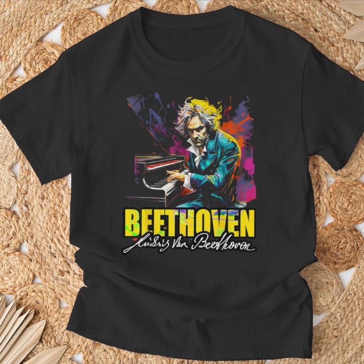 クラシック音楽 ピアノ ルートヴィヒ・ヴァン ベートーヴェン Tシャツ 高齢者への贈り物
