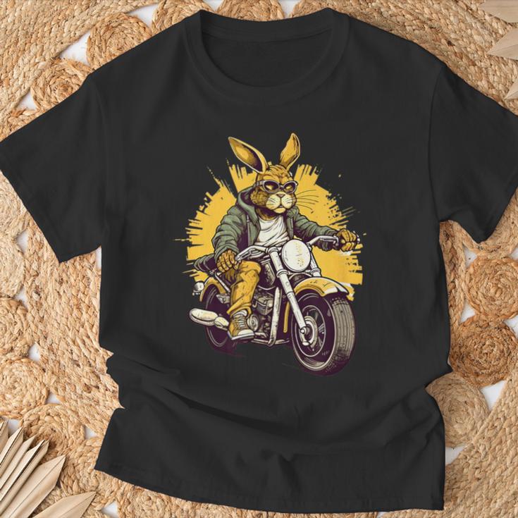クールなウサギ オートバイライダー 野生の野ウサギバイカー Tシャツ 高齢者への贈り物