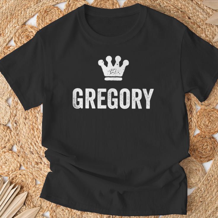 グレゴリー・ザ・キングクラウン・アンド・ネーム・デザインメン・コールド・グレゴリー Tシャツ 高齢者への贈り物
