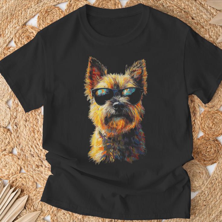 ケアンテリア 犬 ペット アートワーク サングラス ケアンテリア Tシャツ 高齢者への贈り物