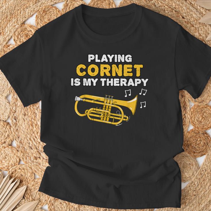 コルネットを演奏することが私のセラピーです Tシャツ 高齢者への贈り物