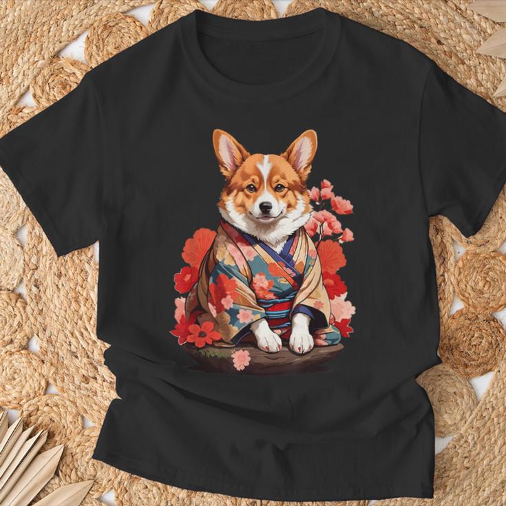 コーギー 着物 サムライ 伝統 日本アニメ アート 忍者 Tシャツ 高齢者への贈り物
