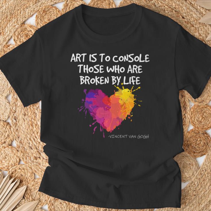 ゴッホ アート引用 ブロークンライフ アーティスト インスピレーション ハート バイブ 長袖tシャツ Tシャツ 高齢者への贈り物