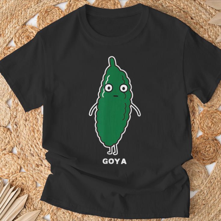ゴーヤ ゴーヤー 顔 イラスト かわいい おもしろ 面白い 簡単 シンプル ゆるい 野菜 Tシャツ 高齢者への贈り物