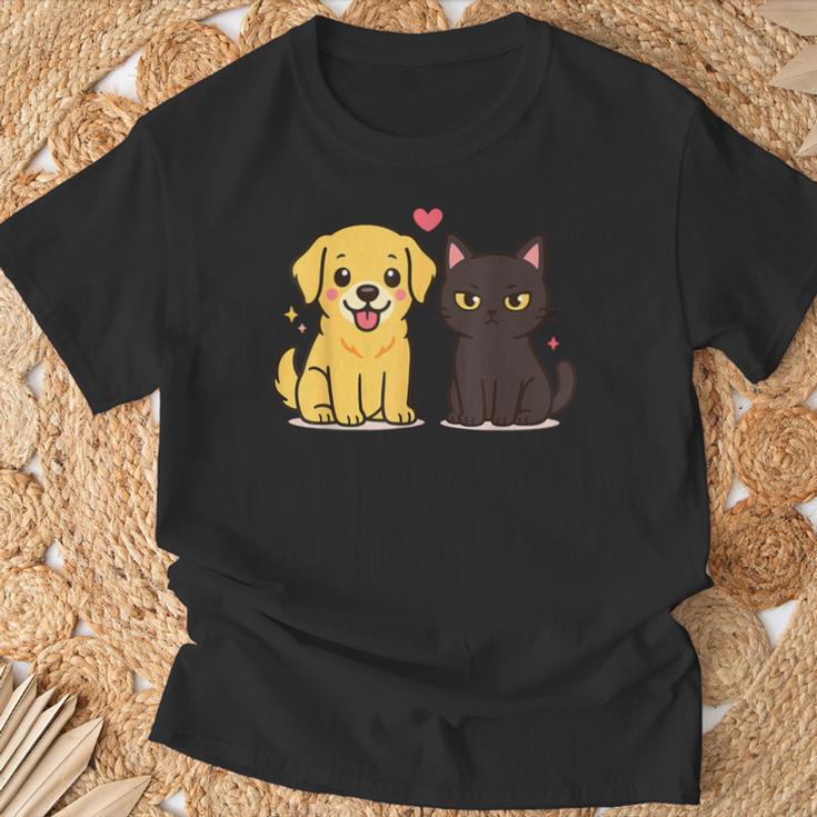 ゴールデンレトリバー ボーイフレンド 黒猫 Gf 面白い カップルギフト Tシャツ 高齢者への贈り物