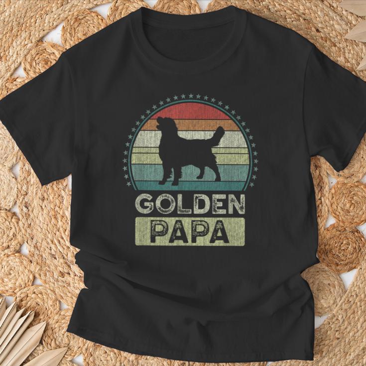 ゴールデン・パパ 父の日 ゴールデンレトリバー Tシャツ 高齢者への贈り物