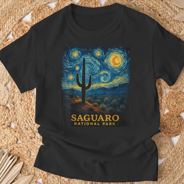 サグアロ国立公園にインスパイアされた星空の夜の冒険 Tシャツ 高齢者への贈り物