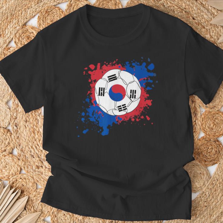 サッカーボール 韓国国旗付き Tシャツ 高齢者への贈り物