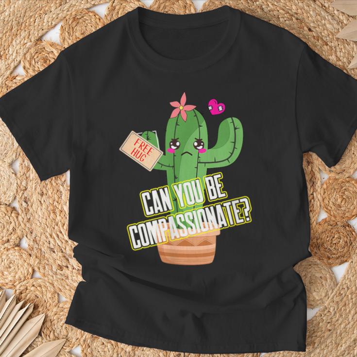 サボテンフリーハグ 思いやり Tシャツ 高齢者への贈り物