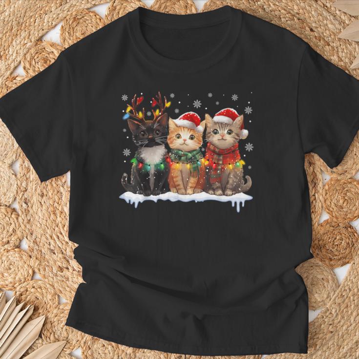 サンタ 猫 ライト トナカイ クリスマス 猫 恋人 パジャマ Tシャツ 高齢者への贈り物