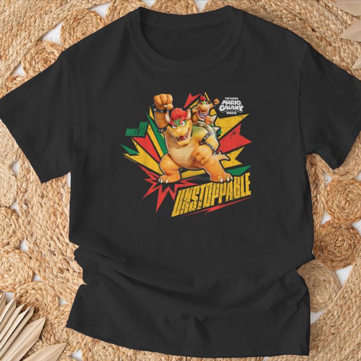 ザ・スーパーマリオギャラクシー・ムービー Bowser Unstoppable Tシャツ 高齢者への贈り物