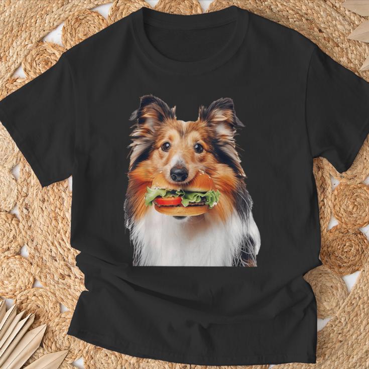 シェットランド・シープドッグ・バーガー Tシャツ 高齢者への贈り物