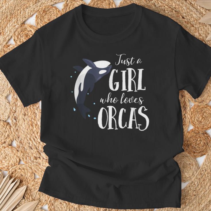 シャチが大好きな女の子 Tシャツ 高齢者への贈り物