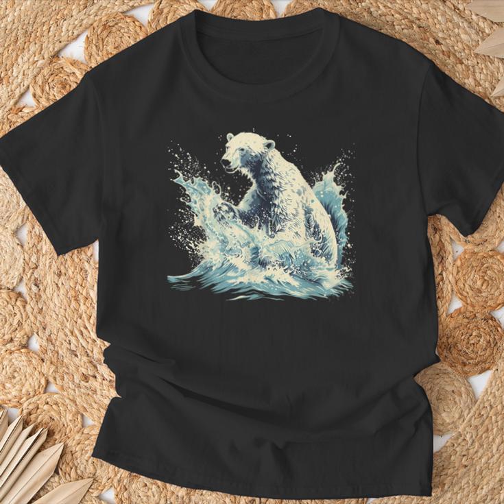 シロクマ 海洋哺乳類 アートワーク 海洋 シロクマモチーフ Tシャツ 高齢者への贈り物