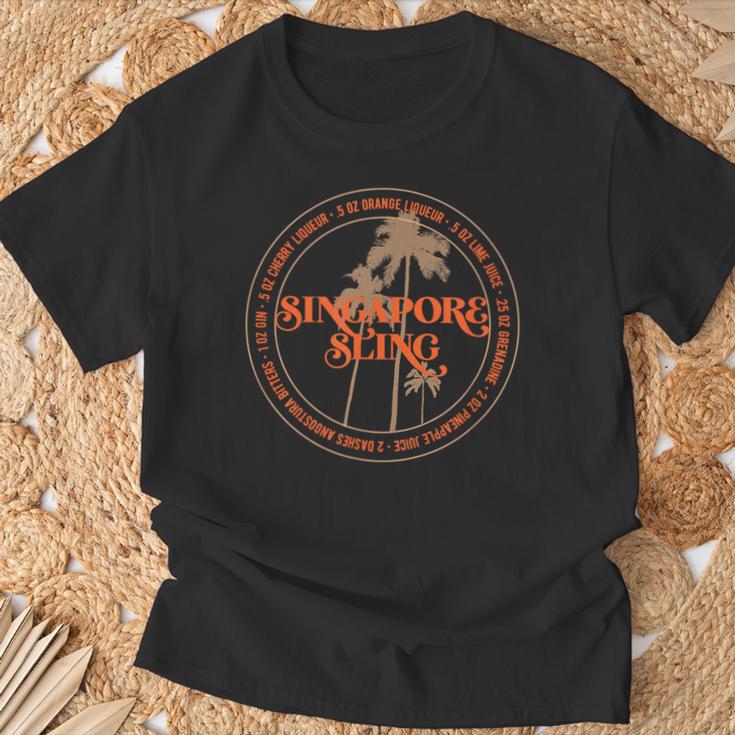 シンガポールスリングレシピ バーテンダーのお気に入り トロピカルドリンク Tシャツ 高齢者への贈り物