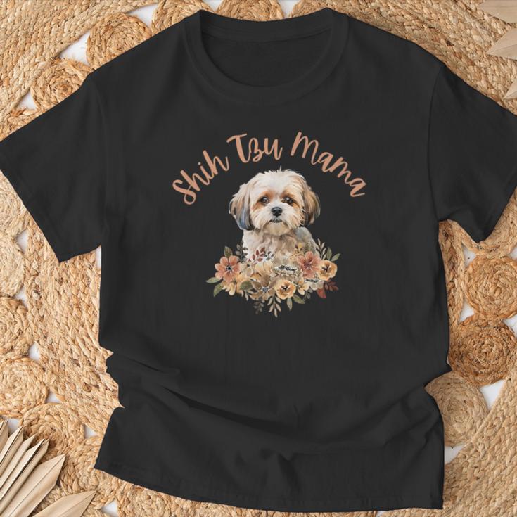 シーズーママ、シーズーママ、犬のお母さん、母の日、シーズー。 Tシャツ 高齢者への贈り物