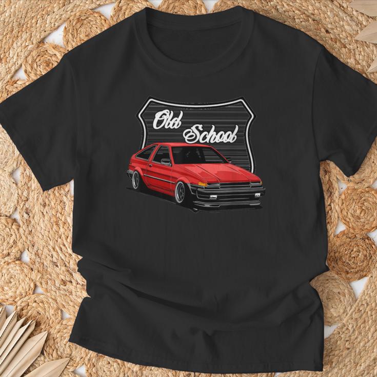 ジャパニーズクラシックチューナー、ドリフトカー、メンズオールドスクールホットロッド Tシャツ 高齢者への贈り物