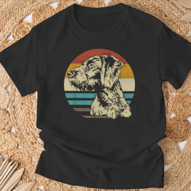 ジャーマンワイヤーヘアードハンター 犬の頭 あごひげ レトロ Tシャツ 高齢者への贈り物