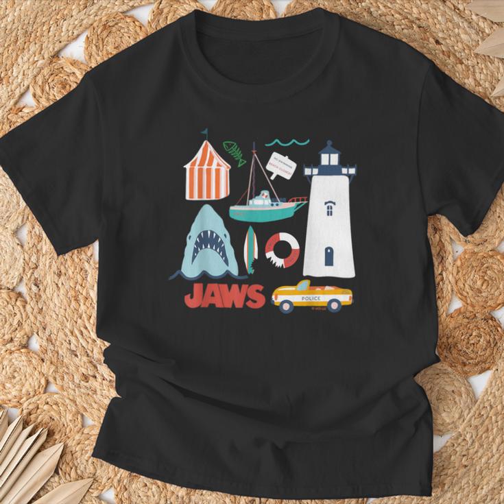 ジョーズシャークライトハウスオルカボートポリス Tシャツ 高齢者への贈り物