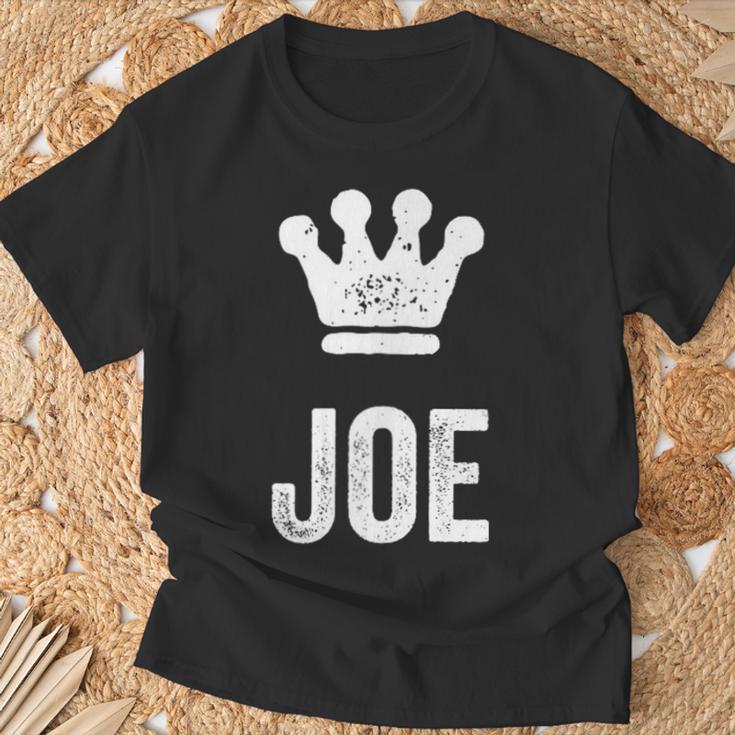 ジョー・ザ・キングクラウン＆ネーム・デザイン・フォー・メンズ・フォー・メンズ Tシャツ 高齢者への贈り物