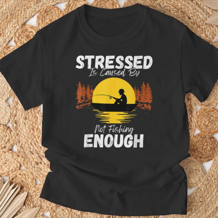 ストレスはファニーバスフライを十分に釣らないことが原因です Tシャツ 高齢者への贈り物