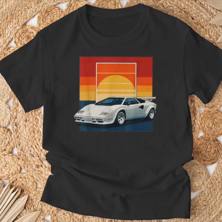 スポーツカー カウンタック イタリア ファスト クラシック スー Tシャツ 高齢者への贈り物