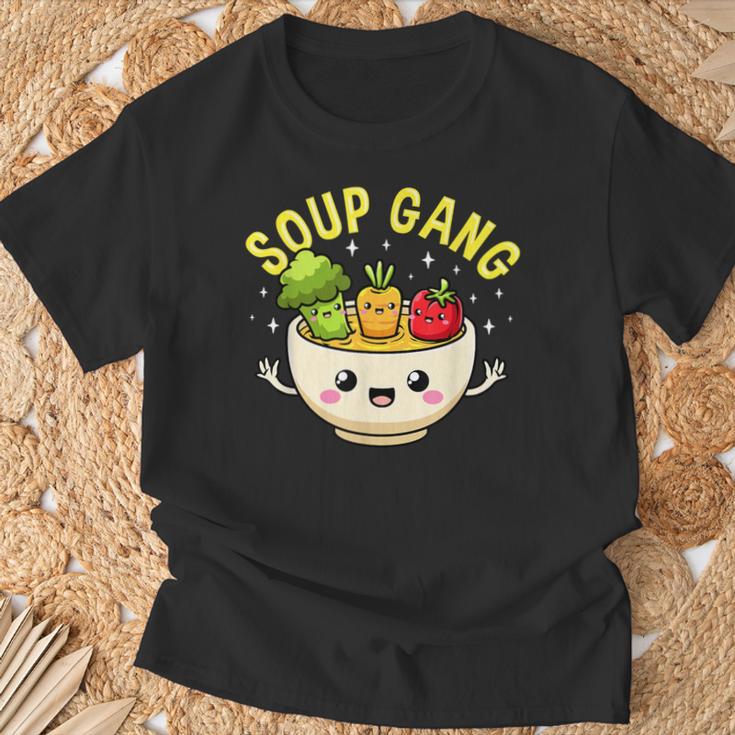 スープギャング かわいい 野菜 ボウル入り かわいい 料理 楽しい Tシャツ 高齢者への贈り物