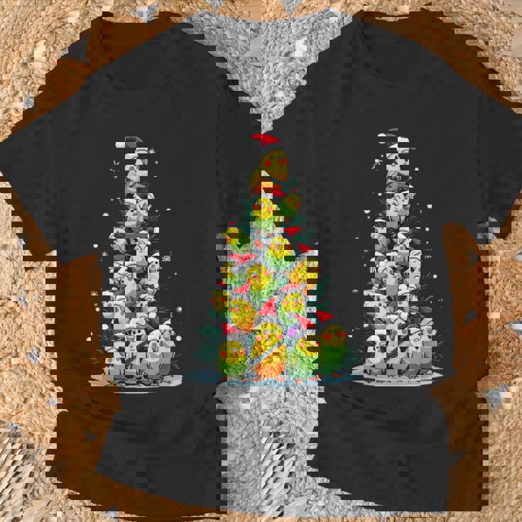 セキセイインコのクリスマス ツリー 面白いセキセイインコ ホリデー セキセイインコ Tシャツ 高齢者への贈り物