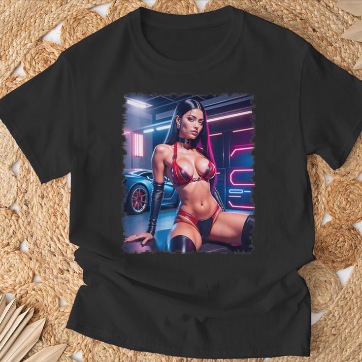セクシーガールグラフィックtシャツ セクシーラティーナビキニモデル&スポーツカー Tシャツ 高齢者への贈り物