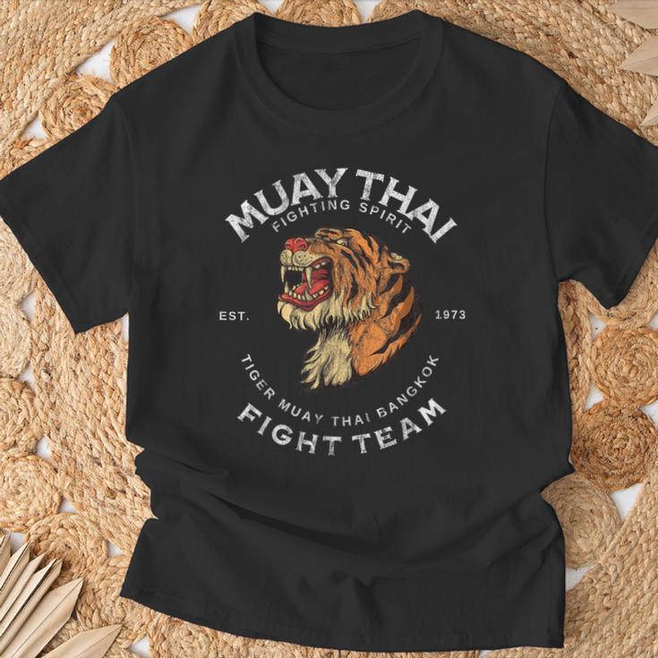 タイガー ムエタイ バンコク ジム レトロ ヴィンテージ Tシャツ 高齢者への贈り物