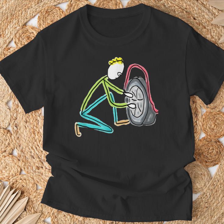 タイヤ交換。 Tシャツ 高齢者への贈り物