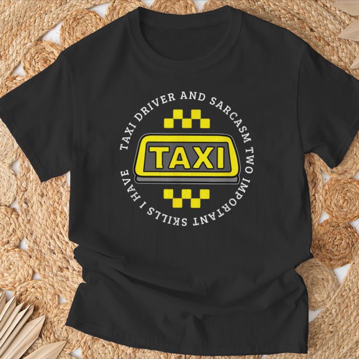 タクシードライバーと皮肉キャブ運転 面白いタクシードライバー Tシャツ 高齢者への贈り物