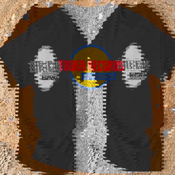 タワーレコード ロンドン 音楽 レトロ ヴィンテージ Tシャツ 高齢者への贈り物