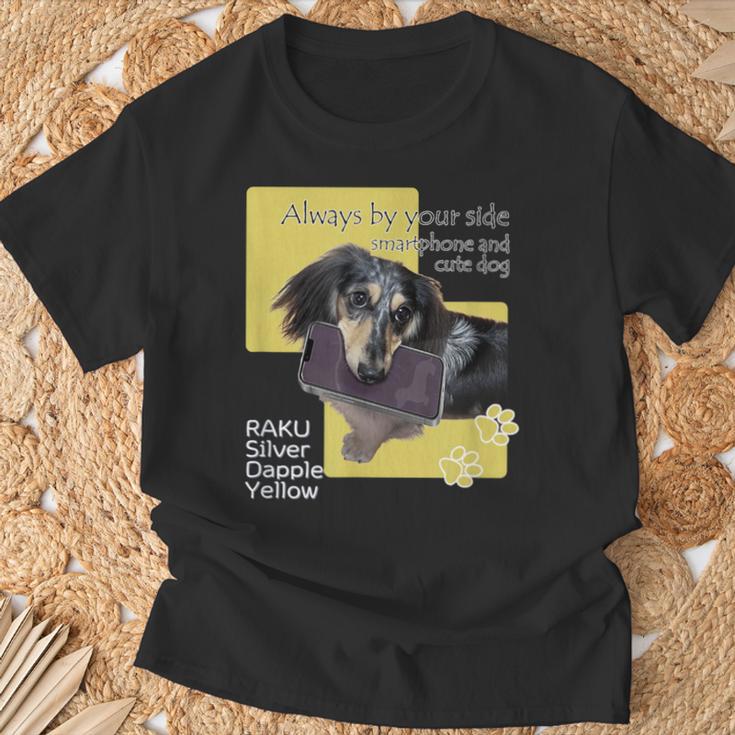 ダックス ミニチュアダックス シルバーダップル スマホ らく 犬 Tシャツ 高齢者への贈り物