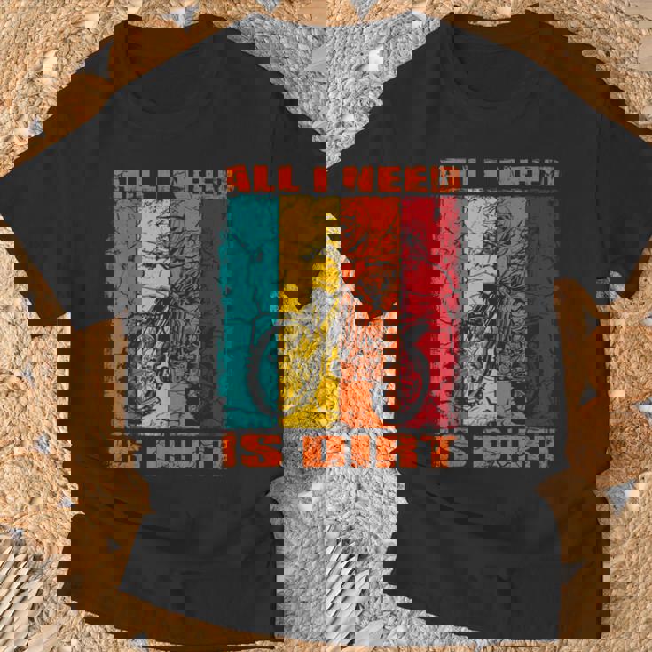 ダートバイク レトロデザイン All I Need Is Dirt Motocross ダートバイク Tシャツ 高齢者への贈り物