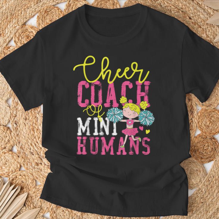チアチアリーディングコーチ チアコーチ ミニヒューマンのチアコーチ Tシャツ 高齢者への贈り物