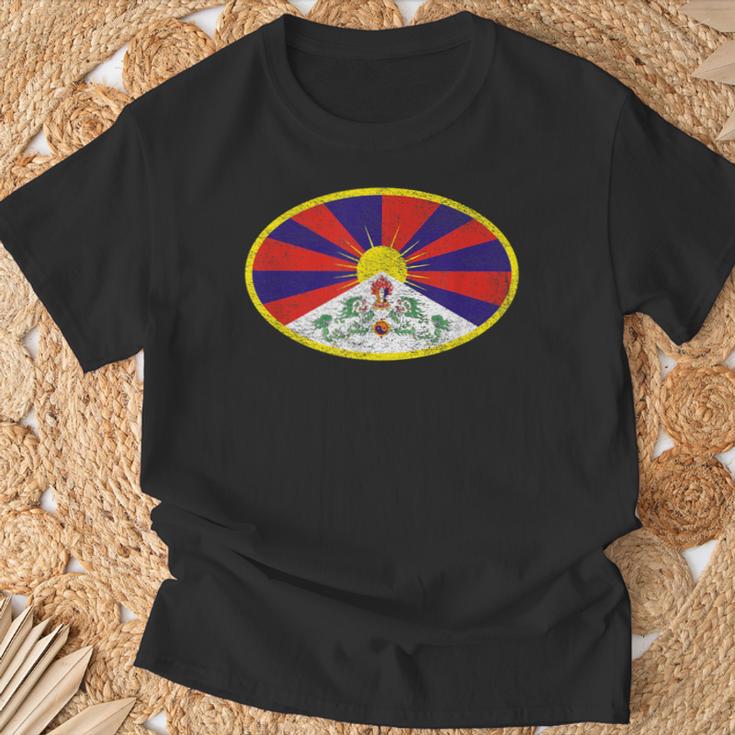 チベットの旗 楕円フリーチベット Tシャツ 高齢者への贈り物