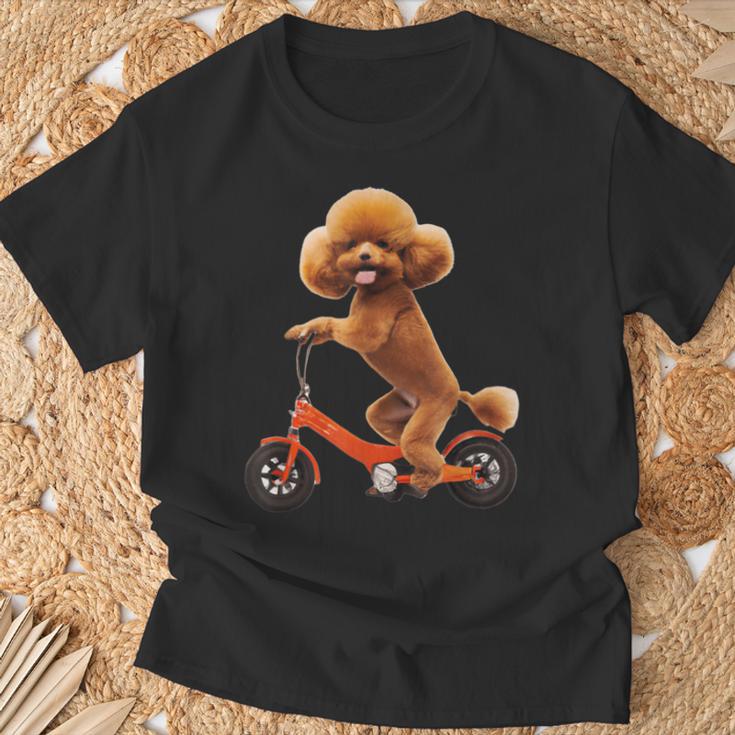 チャリで来た トイプードル 面白いtシャツ 犬 動物 メンズ グッズ かわいい おもしろ 面白い 服 ネタ Tシャツ 高齢者への贈り物