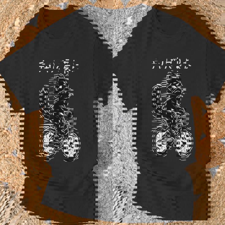チャリで来た 面白いtシャツ 猫 自転車 動物 メンズ グッズ かわいい おもしろ 面白い 服 ネタ Tシャツ 高齢者への贈り物