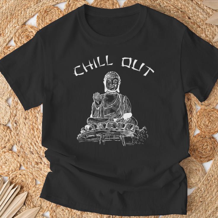 チルアウト仏像 Tシャツ 高齢者への贈り物