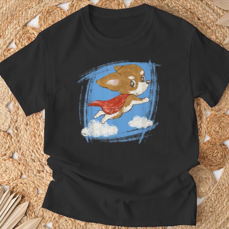 チワワ かわいい いぬ 子犬 ペット おもしろ 動物 スーパーヒーロー イラスト Tシャツ 高齢者への贈り物