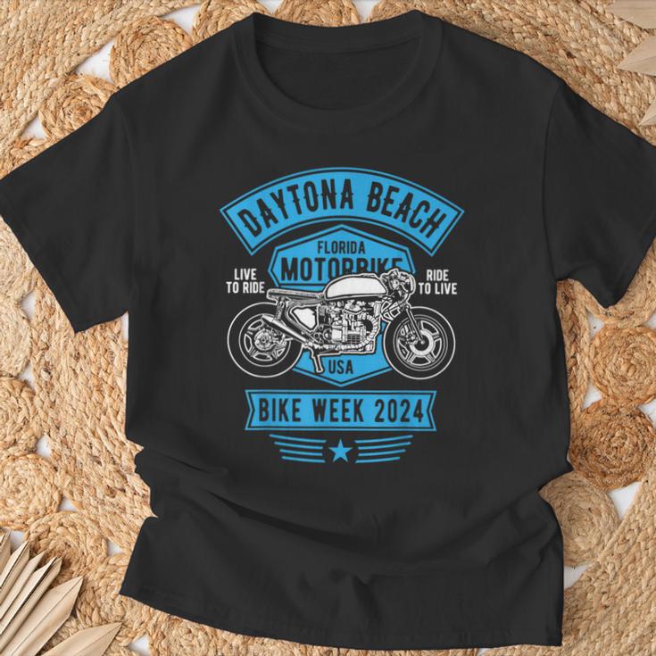 デイトナビーチバイクウィーク2024レトロバイクデザイン Tシャツ 高齢者への贈り物
