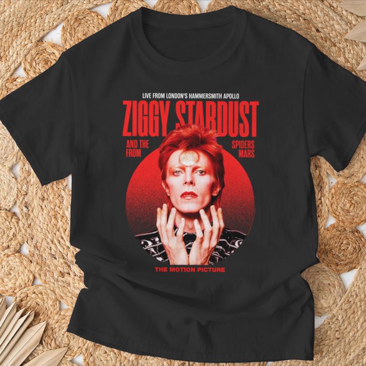 デヴィッド・ボウイ ジギー スターダスト モーションピクチャー カラー スキタ写真 長袖tシャツ Tシャツ 高齢者への贈り物