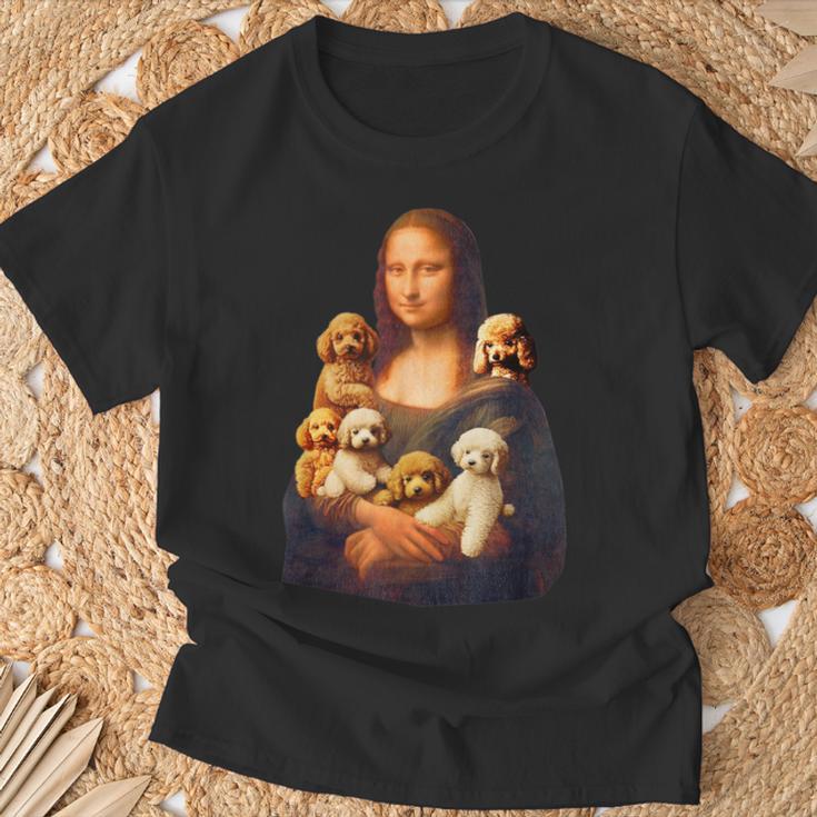 トイプードル モナリザ 面白いtシャツ 犬 かわいい メンズ 子供 おもしろ 服 グッズ ネタ わんこ イヌ Tシャツ 高齢者への贈り物