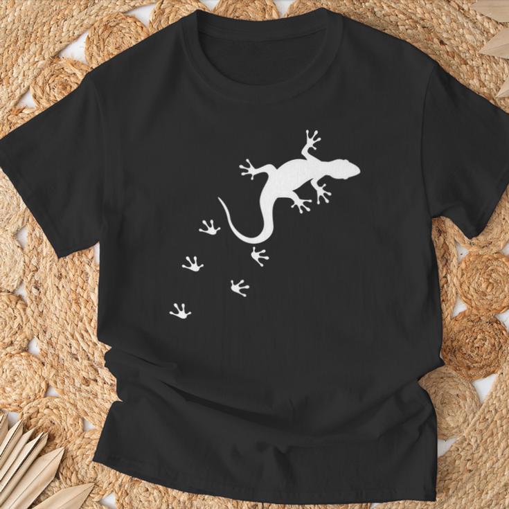 トカゲの跡 クライミング ヤモリ テラリウム 爬虫類 オーナー 長袖tシャツ Tシャツ 高齢者への贈り物
