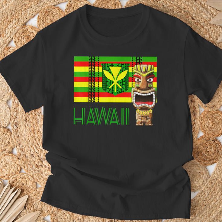 トライバル カナカ マオリ ポリネシア ティキ マスク トーテム Tシャツ 高齢者への贈り物